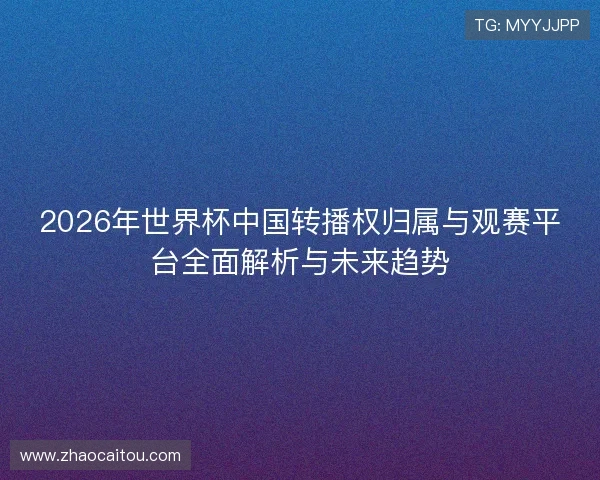 2026年世界杯中国转播权归属与观赛平台全面解析与未来趋势